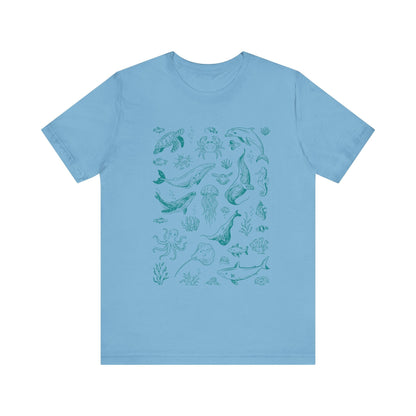 Vintage Ocean Tattoo Style T-Shirt, Retro Ocean Shirt - Popbydesign