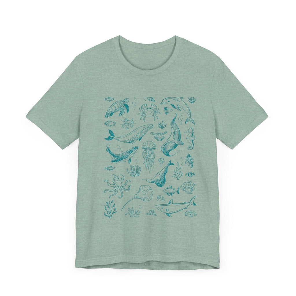 Vintage Ocean Tattoo Style T-Shirt, Retro Ocean Shirt by PopCultureByDesign36