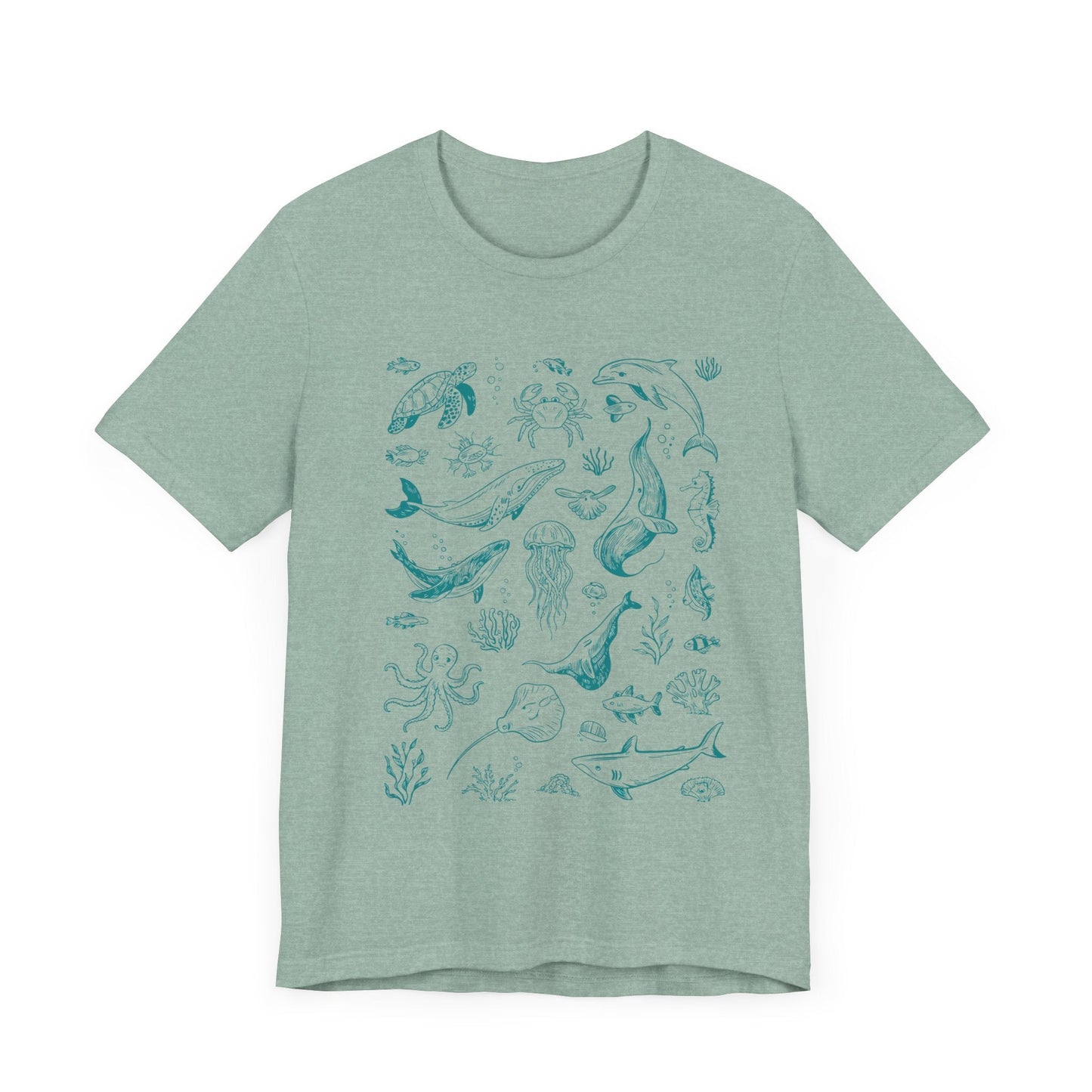 Vintage Ocean Tattoo Style T-Shirt, Retro Ocean Shirt - Popbydesign