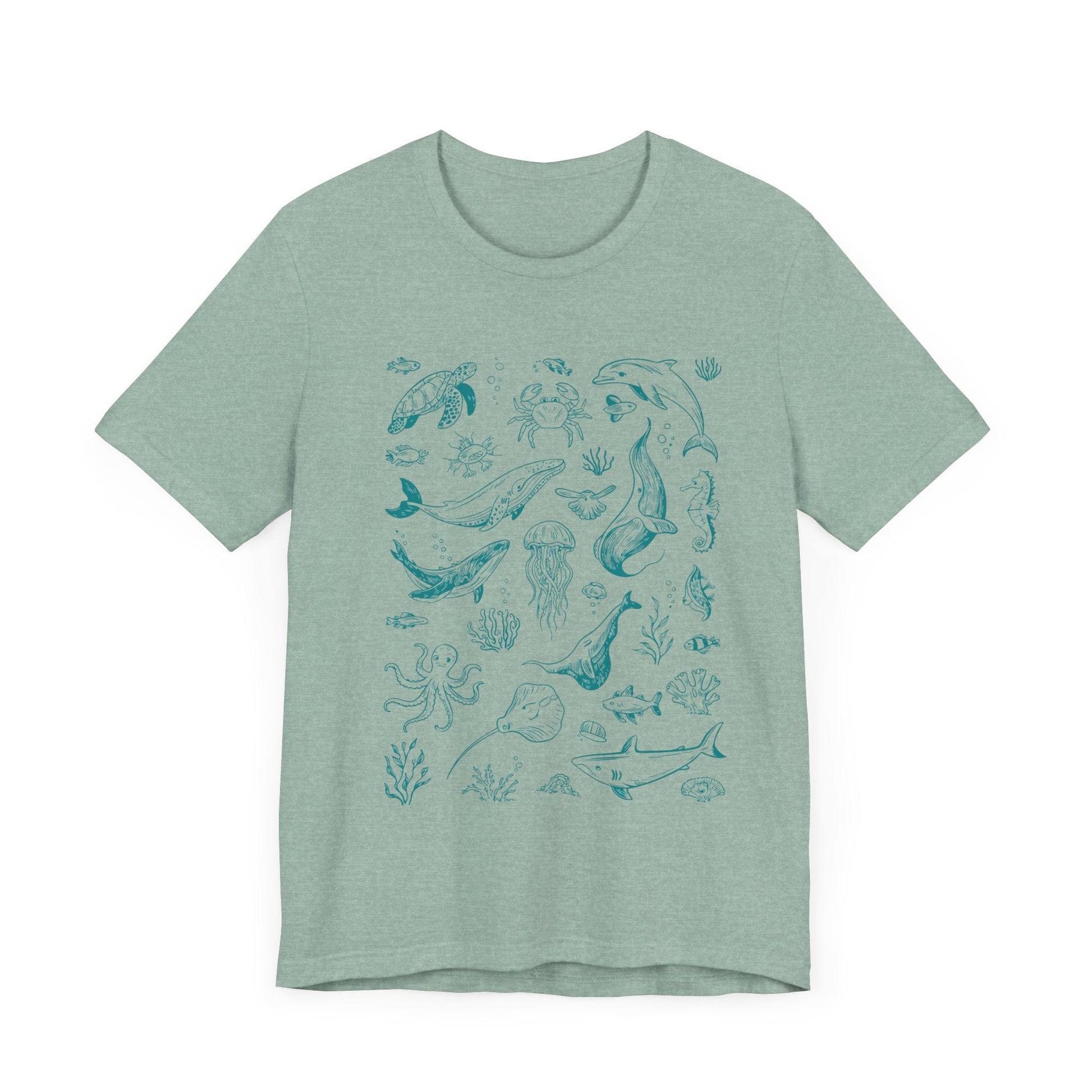 Vintage Ocean Tattoo Style T-Shirt, Retro Ocean Shirt - Popbydesign
