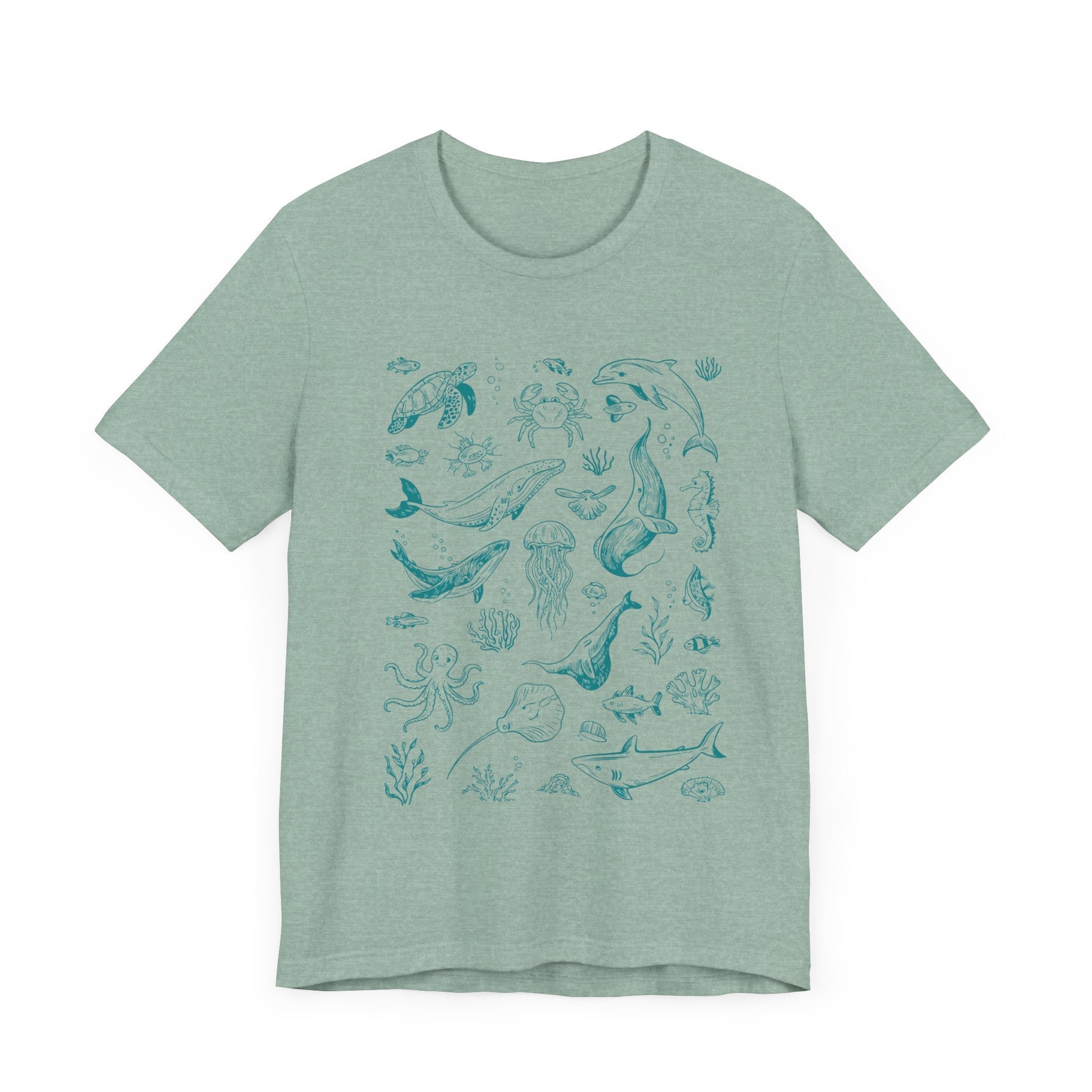 Vintage Ocean Tattoo Style T-Shirt, Retro Ocean Shirt by PopCultureByDesign36