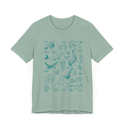 Vintage Ocean Tattoo Style T-Shirt, Retro Ocean Shirt - Popbydesign