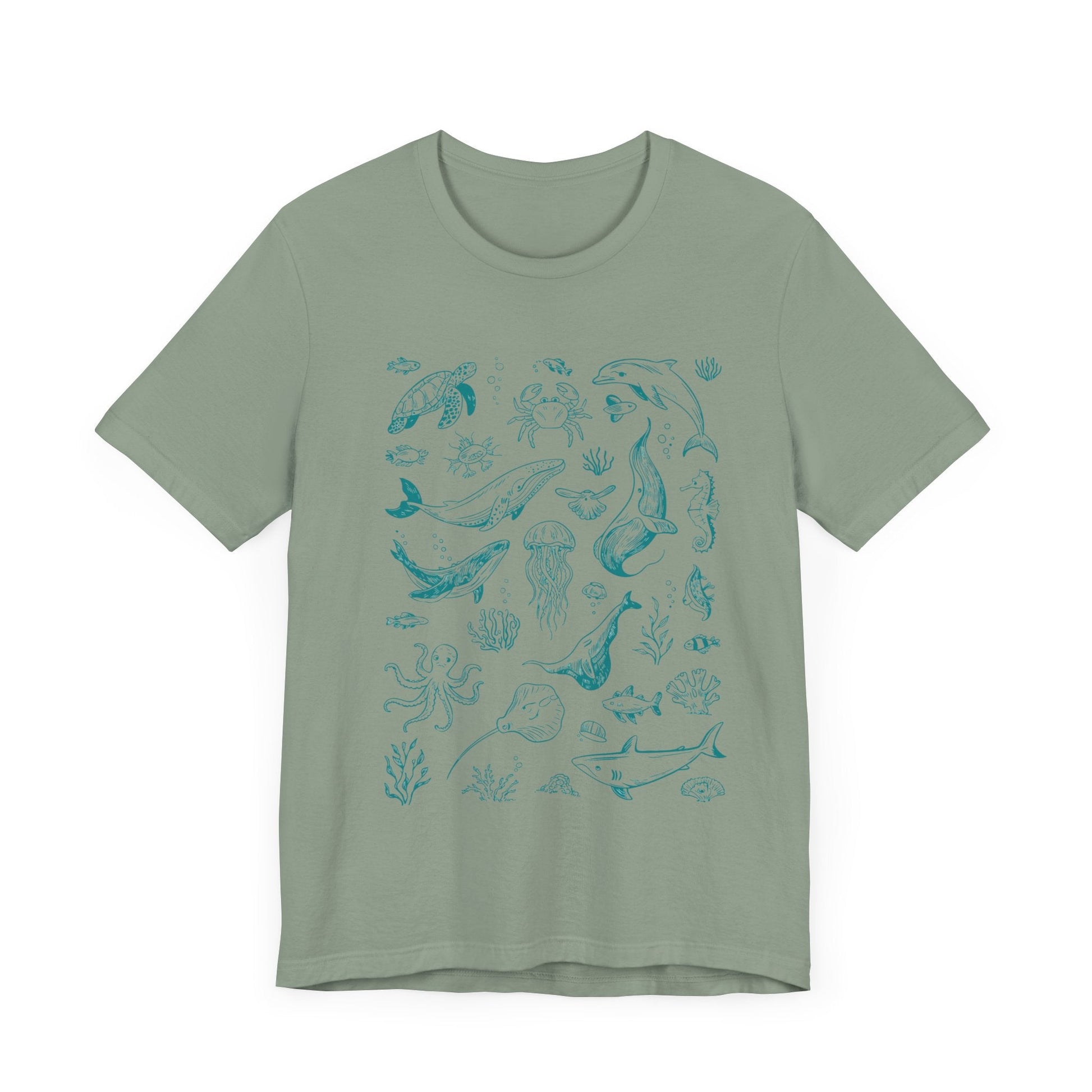 Vintage Ocean Tattoo Style T-Shirt, Retro Ocean Shirt - Popbydesign