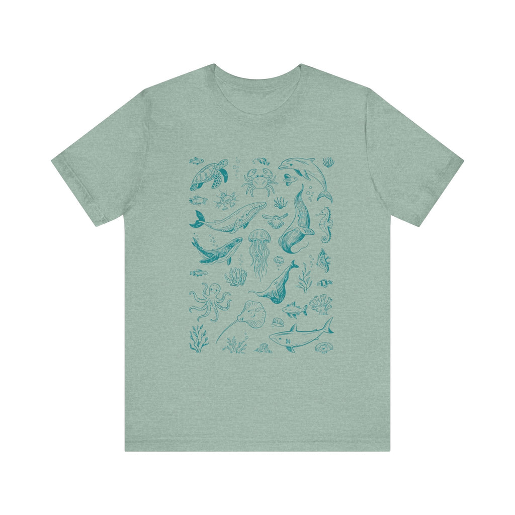 Vintage Ocean Tattoo Style T-Shirt, Retro Ocean Shirt by PopCultureByDesign36