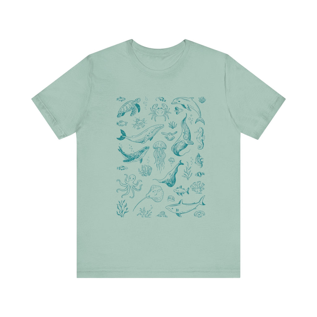 Vintage Ocean Tattoo Style T-Shirt, Retro Ocean Shirt by PopCultureByDesign36