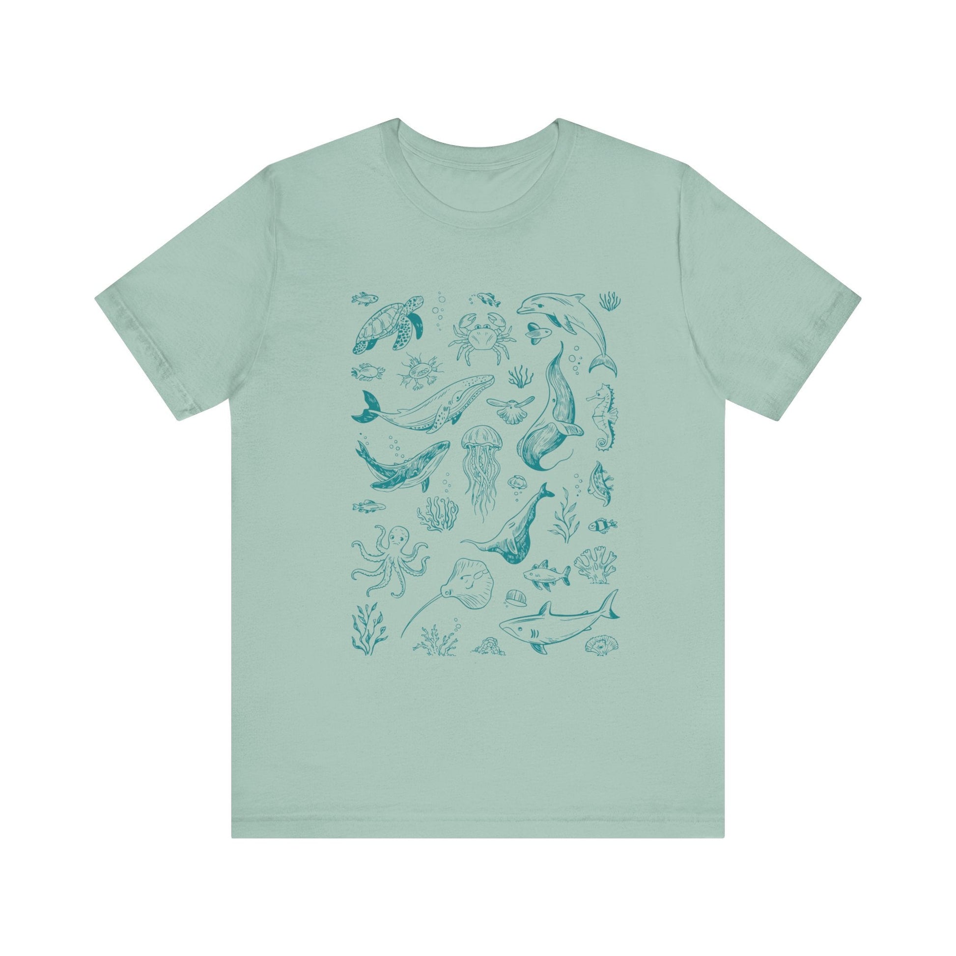 Vintage Ocean Tattoo Style T-Shirt, Retro Ocean Shirt - Popbydesign
