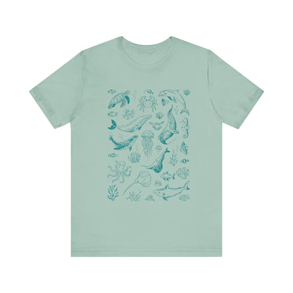 Vintage Ocean Tattoo Style T-Shirt, Retro Ocean Shirt - Popbydesign
