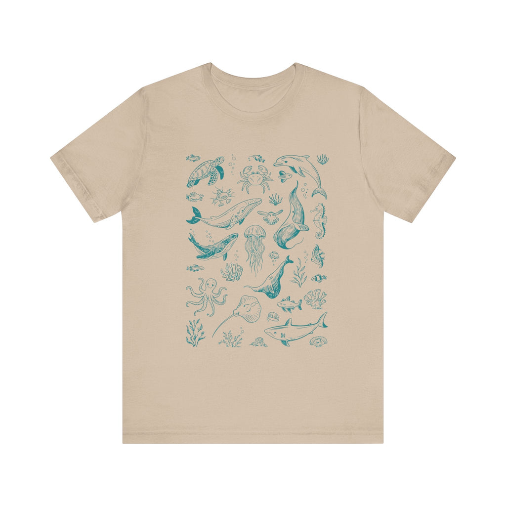 Vintage Ocean Tattoo Style T-Shirt, Retro Ocean Shirt by PopCultureByDesign36