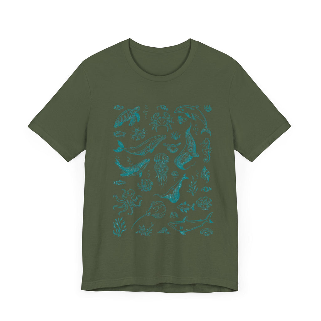 Vintage Ocean Tattoo Style T-Shirt, Retro Ocean Shirt by PopCultureByDesign36