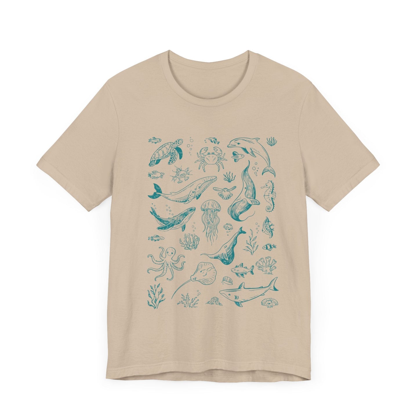 Vintage Ocean Tattoo Style T-Shirt, Retro Ocean Shirt - Popbydesign