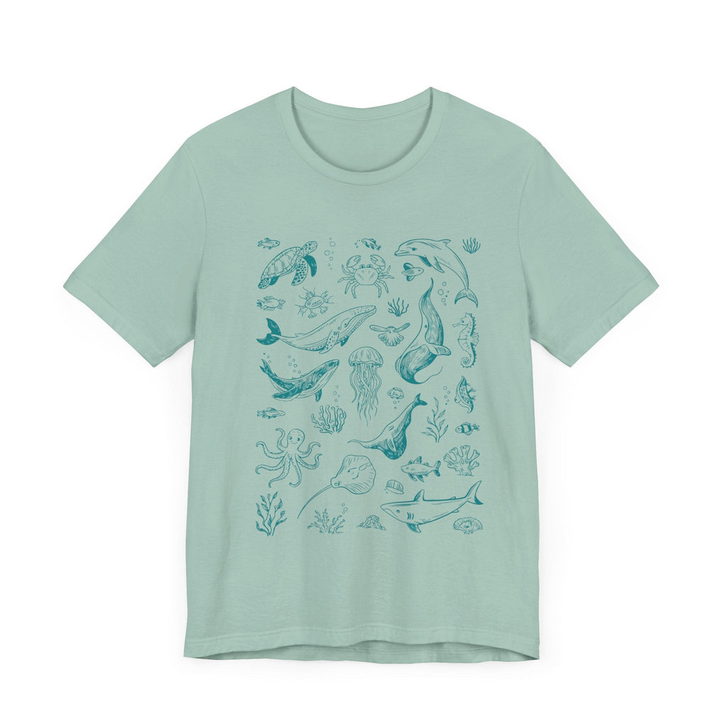Vintage Ocean Tattoo Style T-Shirt, Retro Ocean Shirt by PopCultureByDesign36