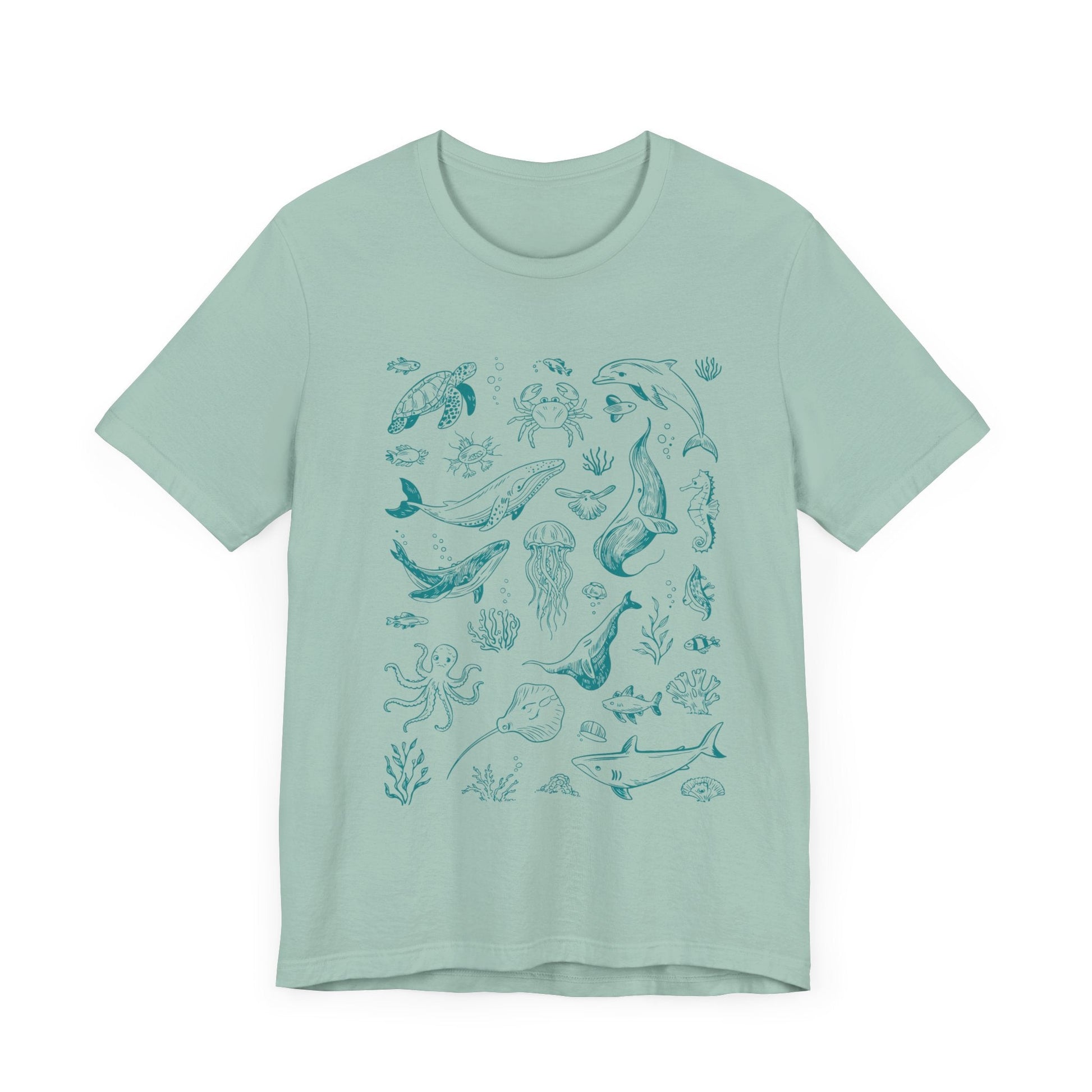 Vintage Ocean Tattoo Style T-Shirt, Retro Ocean Shirt - Popbydesign