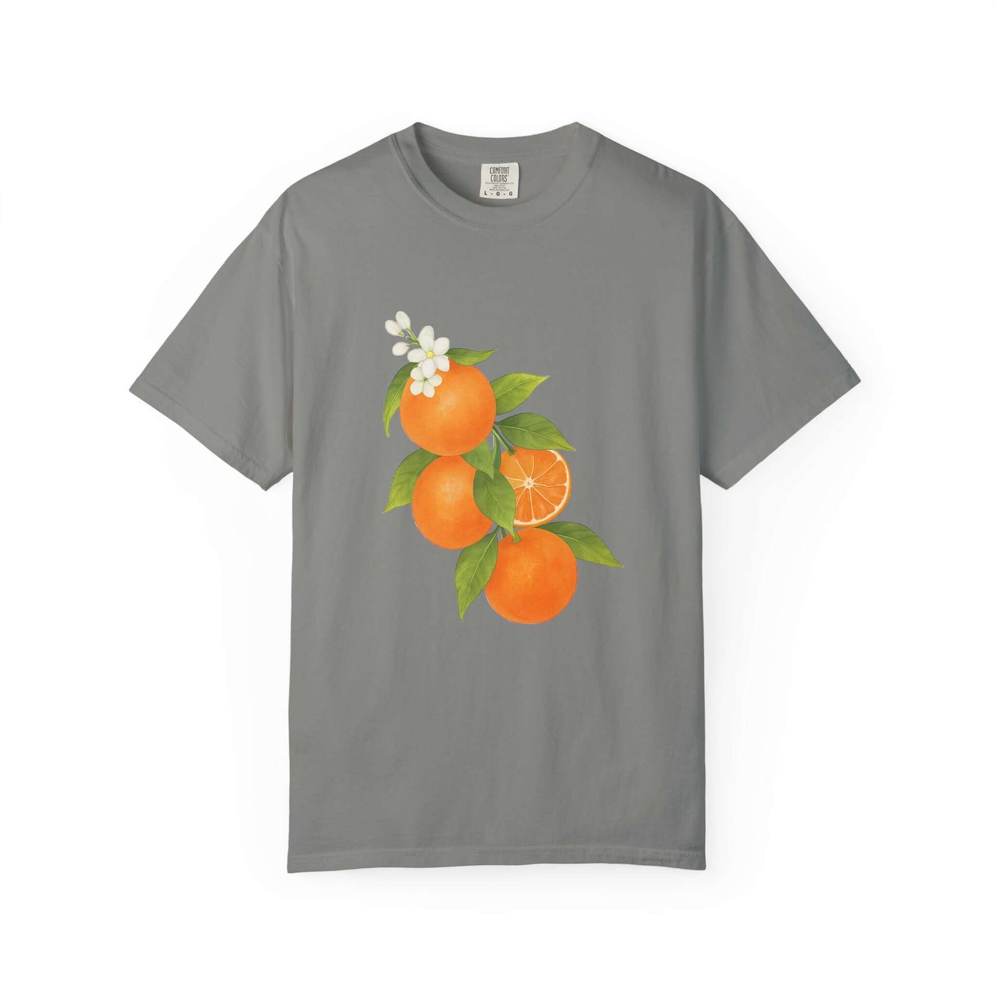 Vintage Orange Shirt, Art Graphic Fruit Shirt - Popbydesign