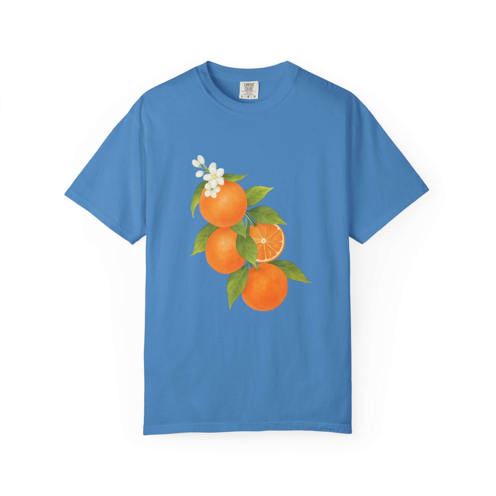 Vintage Orange Shirt, Art Graphic Fruit Shirt - Popbydesign