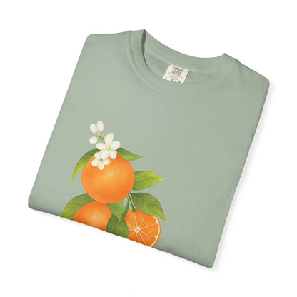 Vintage Orange Shirt, Art Graphic Fruit Shirt - Popbydesign