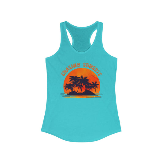 Vintage Palm Tree Shirt, Chasing Sunsets Tank - Popbydesign