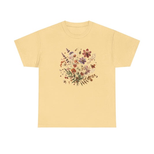 Wild Flowers T-Shirt, Floral Nature Tee, Cottagecore Shirt - Popbydesign