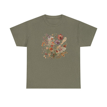 Wild Flowers T-Shirt, Floral Nature Tee, Cottagecore Shirt - Popbydesign