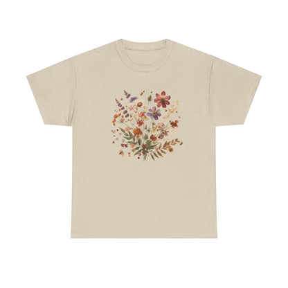Wild Flowers T-Shirt, Floral Nature Tee, Cottagecore Shirt - Popbydesign