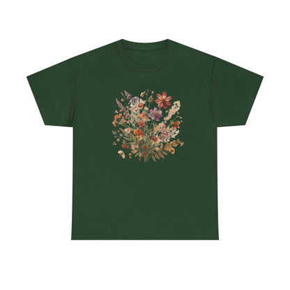 Wild Flowers T-Shirt, Floral Nature Tee, Cottagecore Shirt - Popbydesign